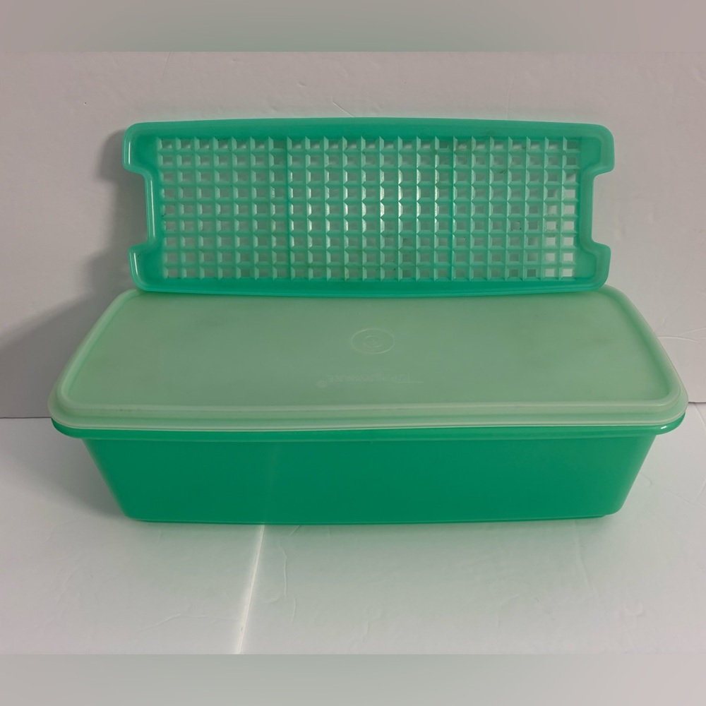 Tupperware Vintage Celery Keeper Veggie Crisper With Insert 782-2 Green